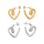 304 Stainless Steel Heart Stud Earrings