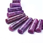 Lepidolita natural / hebras de perlas de piedra de mica púrpura, colgantes de ventilador graduados, cuentas focales, cuentas perforadas superiores, cuentas de espodumena, Rectángulo