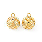 Crystal Glass Rhinestone Pendants, with Iron Finding, Hollow Round Ball Charms