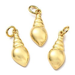 Brass Pendants, with Jump Ring, Long-Lasting Plated, Lead Free & Cadmium Free, Conch Charm