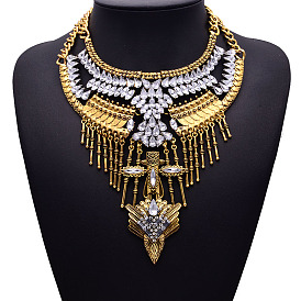 Luxurious Diamond-Encrusted Statement Necklace for Women, Long Collarbone Chain Jewelry