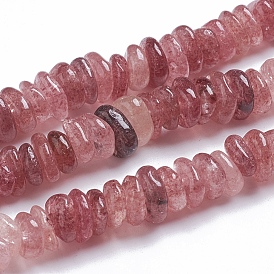 Naturel de fraise de quartz brins de perles, puce