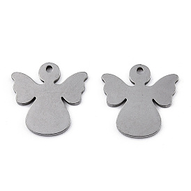 304 Stainless Steel Charms, Laser Cut, Angel