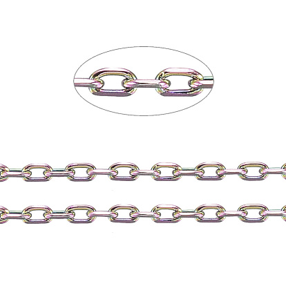 Ионное покрытие (ip) 304 кабельные цепи из нержавеющей стали, цепи с алмазной огранкой, пайки, граненые, с катушкой, овальные