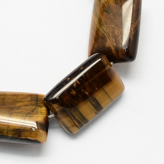 Rectangle Shaped Gemstone Natural Tiger Eye Beads Strands, 18x13x6mm, Hole: 1mm, about 22pcs/strand, 15.7 inch