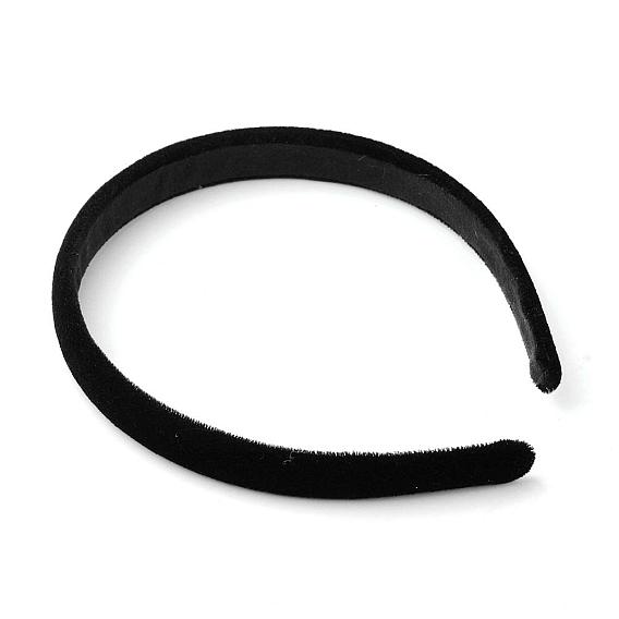 Plastic Hair Bands, with Velvet Cloth Covered