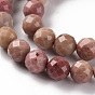 Rhodochrosite naturelles brins de perles, ronde, facette