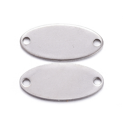 201 Stainless Steel Links/Connectors, Stamping Blank Tag, Oval