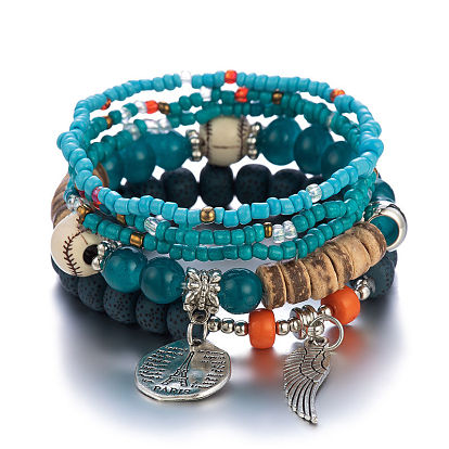Bohemian Ethnic Multi-layer Elastic Beaded Bracelet for Women - Colorful Handmade Jewelry
