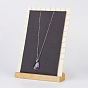 Wood Necklace Displays, Long Chain Display Stand, with Faux Suede, Rectangle