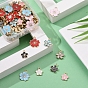 Pendentifs en émail d'alliage de style 90, avec strass cristal, fleur de sakura et fleur de prunier