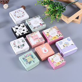 Boîtes en papier carrées, pour emballage de savon avec motif