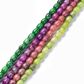 Natural Quartz Beads Strands, Dyed, Rice