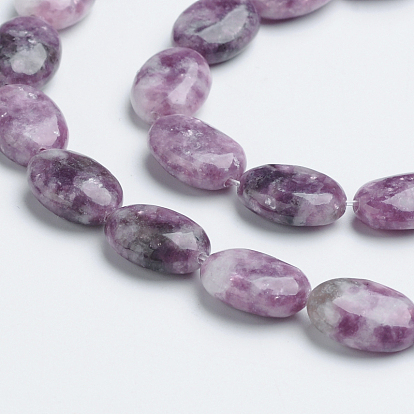 Natural Lilac Jade Beads Strands, Oval, 14x10x5mm, Hole: 1mm, about 30pcs/strand, 16 inch