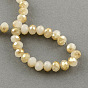 Perles de verre rondelle facettées rondes à facettes en jade imitation demi-plaqué