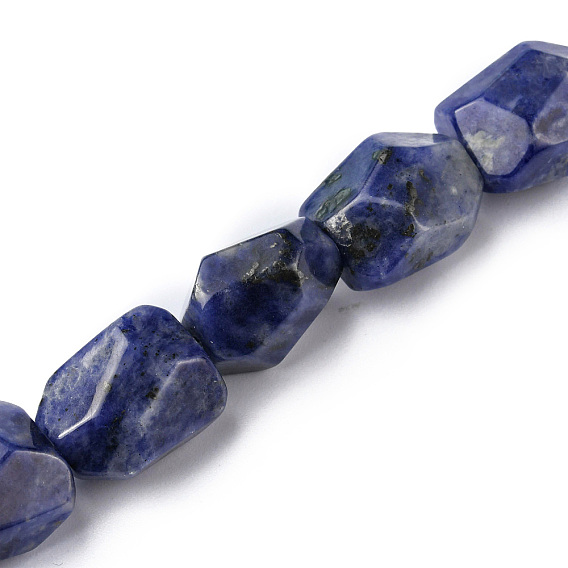 Natural Sodalite Beads Strands, Faceted, Nuggets