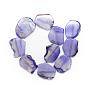 Natural Agate Beads Strands, Flat Slab Beads, Dyed, Nuggets