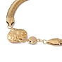 Enamel Evil Eye Link Bracelet with Flat Snake Chains, 304 Stainless Steel Jewelry for Women, Golden