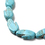 Brins de perles synthétiques teintes en turquoise, palm