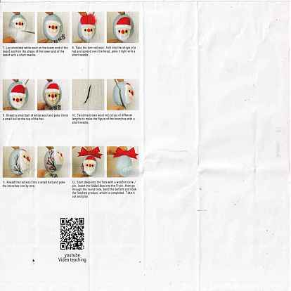 Christmas Theme Needle Felting Keychain Kit with Instructions, Santa Claus Felting Kits