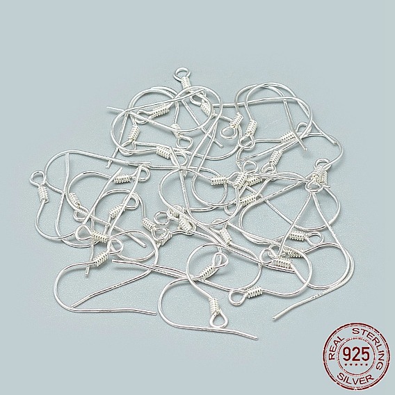 925 Sterling Silver Earring Hooks, with 925 Stamp