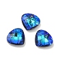 Electroplated Glass Pendants, Back Plated, Faceted, Teardrop Charms