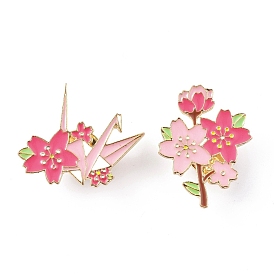 Pink Enamel Pin, Light Gold Alloy Badge for Backpack Clothes