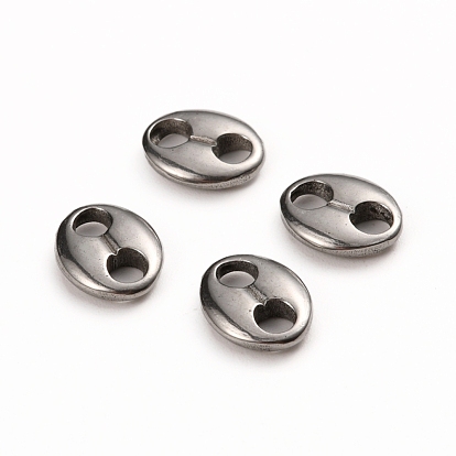 Ion Plating(IP) 304 Stainless Steel Oval Links Connectors, Coffee Bean