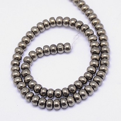 Natural Pyrite Beads Strands, Rondelle