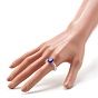 Tournesol fait main millefiori perles de verre bague pour enfant adolescente femmes, bague de perles de rocaille en verre transparent