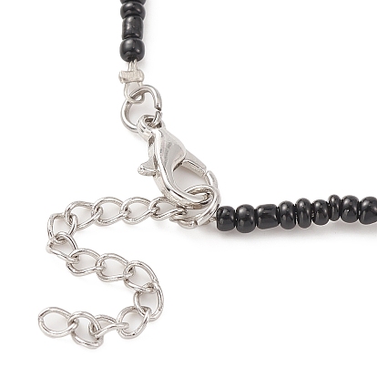 Ожерелье из стеклянных бисера и плетеный браслет из бисера, набор украшений для женщин