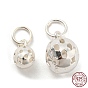 925 Sterling Silver Pendants, with Jump Rings, Hollow Round Ball Charms