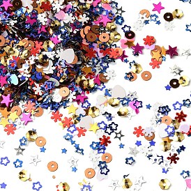Perles de paillettes en plastique sur le thème de Noël, couture artisanat décoration, étoile/fleur/flocon de neige