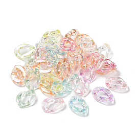 Transparent Acrylic Linking Rings, Quick Link Connector, AB Color, Twisted Oval, for Curb Chain Making