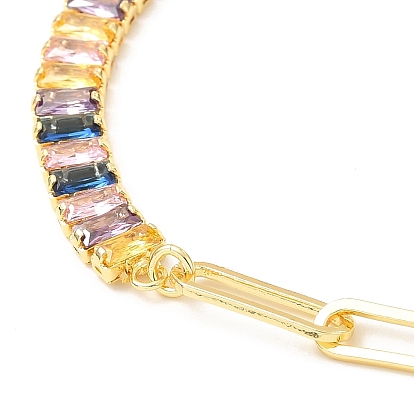 Красочное ожерелье-цепочка из кубического циркония и скрепки для девочки, подарок для женщин, с латунным удлинителем цепи и застежками-лобстерами, без свинца и без кадмия
