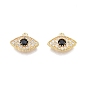 Brass Pave Clear & Black Cubic Zirconia Charms, Nickel Free, Eye