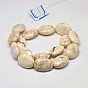 Flat Oval Natural Magnesite Beads Strands, 26x18x8mm, Hole: 1mm, about 16pcs/strand, 15.7 inch