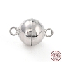 925 Sterling Silver Magnetic Clasps, Round