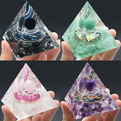 Resin Orgonite Pyramid, Energy Generator, for Stress Reduce Healing Meditation Attract Wealth Lucky Room Decor