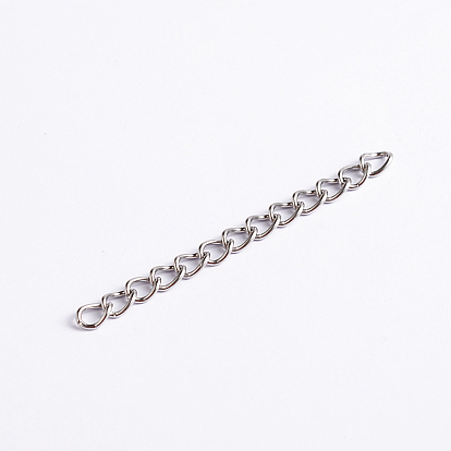 304 Stainless Steel Curb Chains, Unwelded, 5.5x3.5x0.75mm