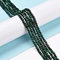Natural Malachite Beads Strands, Faceted, Rondelle