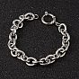 304 Stainless Steel Cable Chain Bracelets, with Spring Ring Clasps, 210x11mm