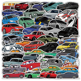 50Pcs Car PVC Adhesive Stickers Set, for DIY Scrapbooking and Journal Decoration