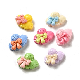 Opaque Resin Decoden Cabochons, Sun Hat with Bowknot