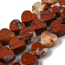 Natural Red Jasper Beads Strands, Heart