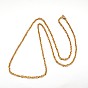 304 Stainless Steel Rope Chain Necklaces, with Lobster Clasps, 29.92 inch(76cm), 3mm