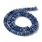 Azules naturales perlas de aventurina hebras, cuentas de platillo, Rondana plana