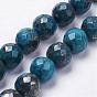 Natural Pyrite Beads Strands, Dyed, Round, Faceted