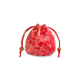 Bolsas de embalaje de joyería de satén con estampado de flores de estilo chino, bolsas de regalo con cordón, Rectángulo