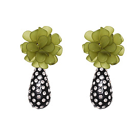 Minimalist Flower Waterdrop Earrings for Women (54767)